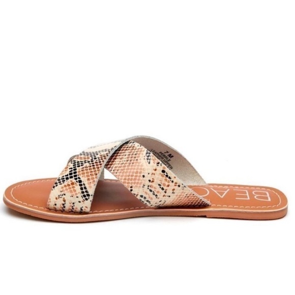 Beach by Matisse Animal Print Sandals Women's Size 7 Python Snakeskin Pebble - Picture 4 of 9